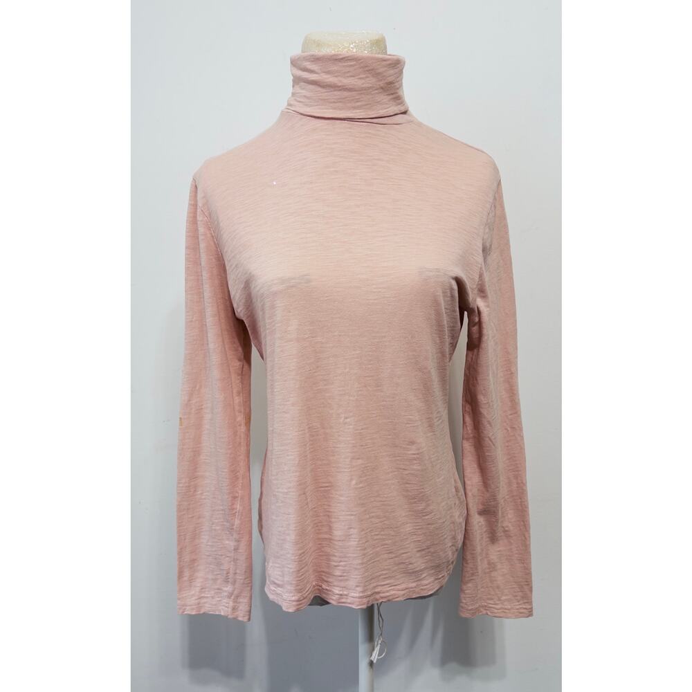 Garnet Hill Women's pink turtleneck sz M cozy soft girl quiet luxury layers